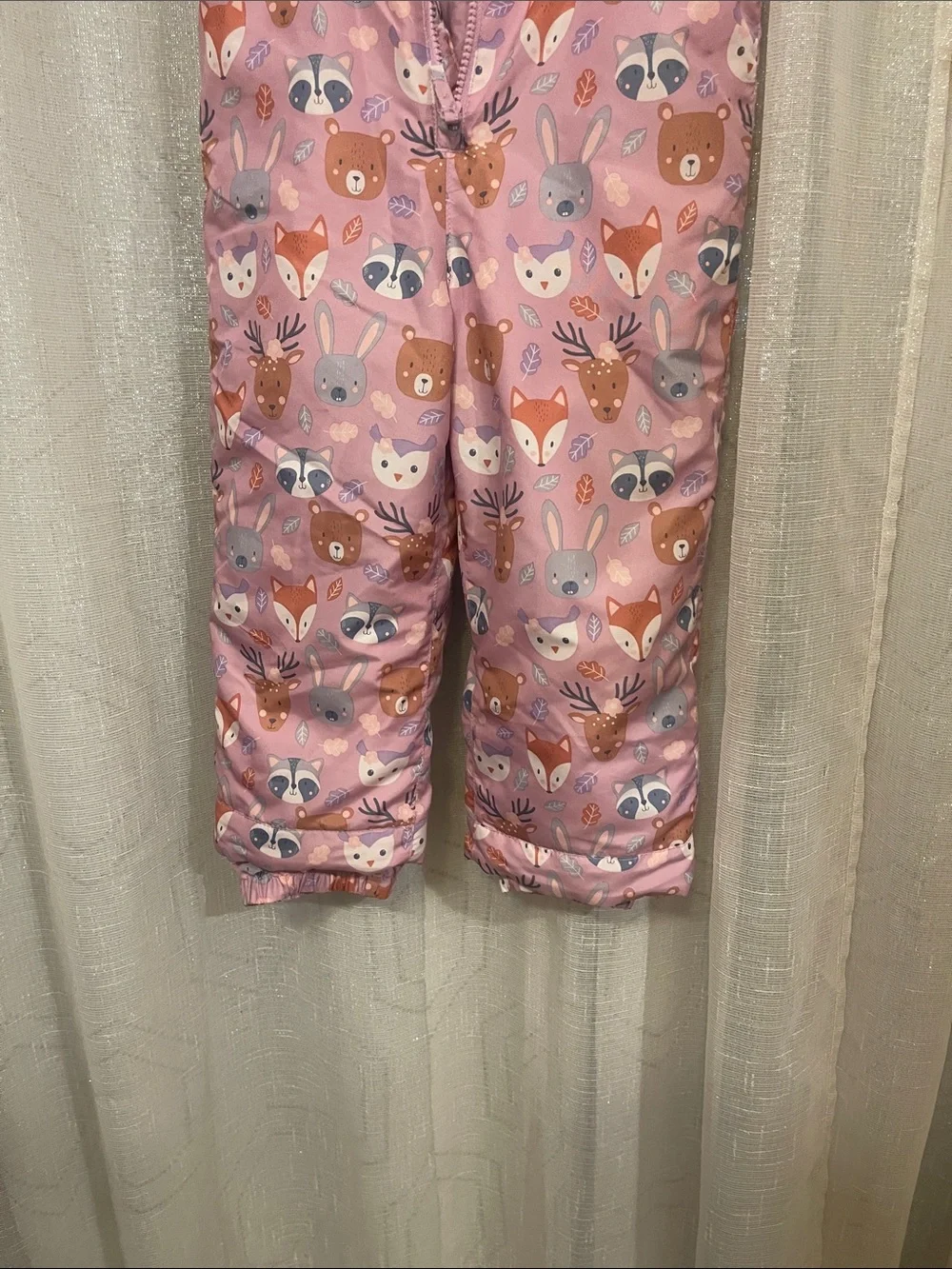 The Children's Place Pink Woodland Animal Print Kids Jacket Velcro Strap